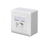 Digitus Scatola di giunzione RJ45 Cat5e 2 porte schermata - Montaggio superficiale, Bianco puro