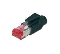 CAT 6 modular RJ45 plug, Hirose TM21 8P8C, shielded, for round cable, incl. hood