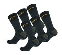 CAT 6 Paia Calze Lavoro Premium - Lunghezza Metà Polpaccio - Doppio Rinforzo Punta Tallone - Spugna Cotone