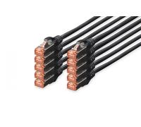 CAT 6 S-FTP patch cord, Cu, LSZH AWG 27/7, length 1 m, 10 pieces, color black