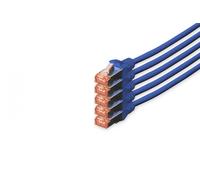 CAT 6 S-FTP patch cord, Cu, LSZH AWG 27/7, length 10 m, 5 pieces, color blue
