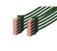 CAT 6 S-FTP patch cord, Cu, LSZH AWG 27/7, length 2 m, 10 pieces, color green
