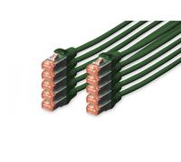 CAT 6 S-FTP patch cord, Cu, LSZH AWG 27/7, length 5 m, 10 pieces, color green