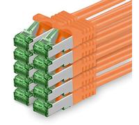Cat.7 Cavo di Rete 1m - Arancione - 10 Pezzi - Ethernet LAN Cat.7 SFTP Spina RJ45 Cat6a 10 Gbit/s Compatibile con Cat5 Cat6 Cat6a Cat8 per Switch Router Modem Patchpanel