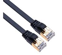 Cat 7 Cavo Ethernet Gigabit LAN Switch RJ45 Patch 10 Gbps 600Mhz Piatto Cavi Compatibile con console di videogiochi Sony PlayStation PS2 / PS3 / PS3 / PS4 / Xbox/Xbox 360 Nero 0.25m