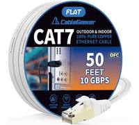 Cat 7 cavo patch Ethernet schermato 15,2 m cavo bianco (alta velocità) connettore RJ45 Cat. cavo di rete internet piatto con alette per modem, router, LAN, computer + free cavo clip e cinghie
