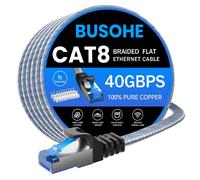 Cat 8 Cavo Ethernet 15m Cavo di Rete LAN Gigabit RJ45 Piatto ad Alta Velocità