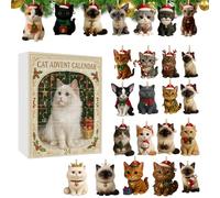 Cat Advent Calendar 2025 - 24 Days Christmas Countdown with Cute 2D Acrylic Kitten Ornaments, Mini Cat Pendants for Tree Decoration for Cat Lovers Kids Adults