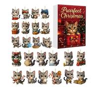 Cat Àdvent Caleñdar Ornament - 2D Acrylic Pendant Set | Holiday