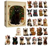 Cat Advent Calendars 2025, 24 Days Cat Lovers Christmas Countdown Calendar with 2D Acrylic Cute Cats Pendant for Kids Adults