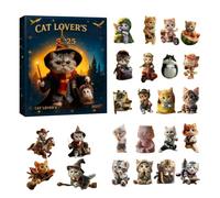 Cat Advent Calendars - 2025 Christmas Countdown, 2D Acrylic Cat Lover's Ornament Set | 24-Day Festive Countdown Calendar | WizardCats Tree Decor Gift, Cats Lovers, Women, Men, Kids, Adults, Family, P