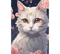 Cat Among Cherry Blossoms Notebook A5 - 64 grid pages