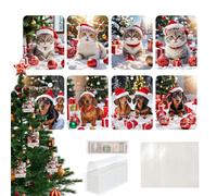Cat and Dog Design Card Money Holders, Sturdy Christmas Clips, Christmas Tree Money Clips, Handmade Christmas Money Holders 13 x 10 cm per vacanze, interni, esterni, multicolore, C, Se référer au