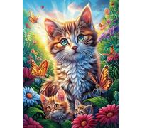 Cat And Kitten in Magical Forest Puzzle 500 Pezzi Creativo Rompicapo Educativo Accompany Fairy Tale Animal Per Ragazzi Intelligenza E Creatività Idea Regalo Natale Per Figlio E Cugini 500 PCS