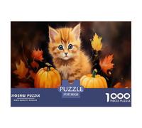 Cat And Pumpkin Puzzle Giochi 1000 Pezzi Festa Aziendale Arte Interesting Puzzle Adulti Idea Regalo Per 38x26cm/1000pcs