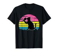 Cat And Wine Pansexual Pride Retro Drinking LGBT-Q Ally Maglietta