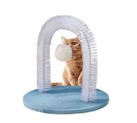Cat Arch Groomer Tool, Indoor Shedding Brush, 12 Inch Pet Rubbing Post with Sturdy Base, Compact Grooming Pad with Portable Design, Massage Hair Remover, Pet Grooming for Head Back Kitten