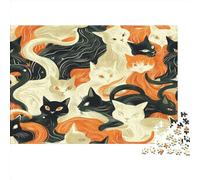 Cat Art 1000Pcs Puzzle Classici,Puzzle Adulti,puzzle Bambini,Puzzle Giochi Rilassamento E Intelligence,Puzzle Per Gioco Familiare,Regalo Per Amore E Amico 1000pcs (75x50cm)