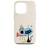 Cat Astronaut Space Retro Atomic Age Mid-Century Modern Custodia per iPhone 13 Pro