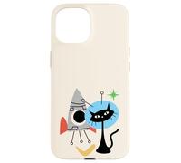 Cat Astronaut Space Retro Atomic Age Mid-Century Modern Custodia per iPhone 15