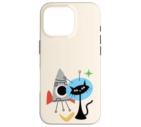 Cat Astronaut Space Retro Atomic Age Mid-Century Modern Custodia per iPhone 16 Pro