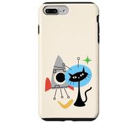 Cat Astronaut Space Retro Atomic Age Mid-Century Modern Custodia per iPhone 7 Plus/8 Plus