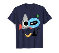 Cat Astronaut Space Retro Atomic Age Mid-Century Modern Maglietta