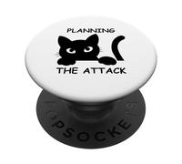 Cat Attack Planning In Progress Cat Design per gli amanti dei gatti PopSockets PopGrip Adesivo