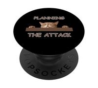 Cat Attack Planning Peeking Cat Design per gli amanti dei gatti PopSockets PopGrip Adesivo