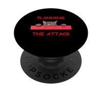 Cat Attack Planning Peeking Cat Design per gli amanti dei gatti PopSockets PopGrip Adesivo