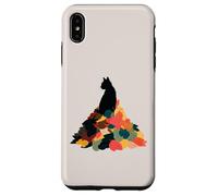Cat Autumn Leaves Fall Cozy Aesthetic Feline Owners Custodia per iPhone XS Max