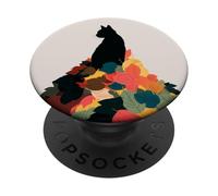 Cat Autumn Leaves Fall Cozy Aesthetic Feline Owners PopSockets PopGrip Adesivo