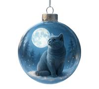 ,Cat Ball Charm Christmas Tree Decor - Cat Christmas Ornament Ball | Ornament Decoration for Winter Home Living Room Family Car Rearview Mirror Wall Mantel School Kitten Lovers