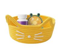 Cat Basket Organizer, Animal Laundry Container, Small Woven Basket, Cotton Rope Holder, Home Storage Organizer, Blanket Clothes Bin, Pet Accessory, Rope Storage for Household Items