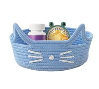 Cat Basket Organizer, Animal Laundry Container, Small Woven Basket, Cotton Rope Holder, Home Storage Organizer, Blanket Clothes Bin, Pet Accessory, Rope Storage for Household Items