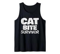 Cat Bite Survivor Funny Cat Bite Humor Tee Girls Boys Canotta