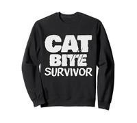 Cat Bite Survivor Funny Cat Bite Humor Tee Girls Boys Felpa
