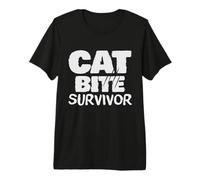Cat Bite Survivor Funny Cat Bite Humor Tee Girls Boys Maglietta Premium