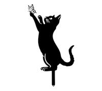 Cat - Black Cat Yard Stake | Fine Craftsmanship Cats Lawn Decorations | Metal Garden Outdoor Statues Animal Stakes For Yard Lawn, Patio, Cats Lovers Garden Decoration