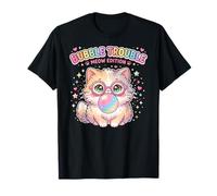 Cat Blowing Bubble Chewing Gum Bubble Trouble Meow Maglietta