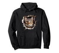 Cat Breed Series., gatto tabby guardando attraverso il buco nel muro. Felpa con Cappuccio