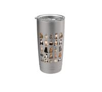 Cat Breeds Coffee Lover Cute Kitten Cat Mom Grid Citazione Bicchiere termico in acciaio inox doppia parete