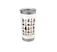 Cat Breeds Coffee Lover Cute Kitten Cat Mom Grid Citazione Bicchiere termico in acciaio inox doppia parete