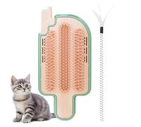 Cat Brush with Catnip, Soft Kitten Groomer, Wall Corner Self-Massage Comb, Scratcher for Cats & Dogs, Easy-To-Mount Pet Grooming Tool for Shedding and Relaxation, 6,46 x 3,31 Inches