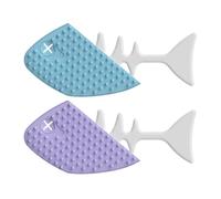 Cat Brushes - 2X Fishbone-Shaped Kitten Brush, Indoor Cat Grooming Tool | Gentle Detangling Design, Comfortable Grip Function, Ideal for Cats Dogs Puppies, 8.27x3.54x0.59 inches