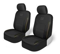 Cat CA&T FlexHybrid - Coprisedili per Auto in Poliuretano + Rete Traspirante, Resistente, in Pelle Sintetica e Rete 3D, 2 Pezzi, Colore: Nero