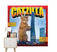 Cat Calendar, 12 Month Wall, Cute Kitten Illustrations, Decorative Monthly Planner, Fun Gift for Pet Lovers, 2026 Edition, Pages, Home, School, Studio, Teacher, Bedroom, Living Room