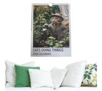 Cat Calendar 2026, Funny Kitten Monthly Wall Organizer Planner with Whimsical Feline Artwork, Schedule Chart for Friends Family School Office Bedroom Kitchen Home Daily Planning