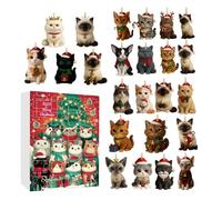 Cat Calendar Advent - Christmas Countdown, Cat Theme 2D Ornament Keychain Calendar, Cute Holiday Countdown Gift | for Vacation, Holiday, Classroom, Desk, Wall, Tree, Kids, Teens, Adults, Family