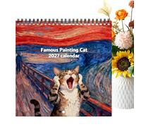 Cat Calendar Coil Binding World Famous Painting Wall Planner Animal